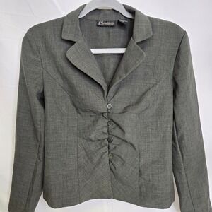 Componix Petite Cropped Blazer, Business Office Professional Preppy Green 8P‎